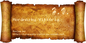 Horánszky Viktória névjegykártya
